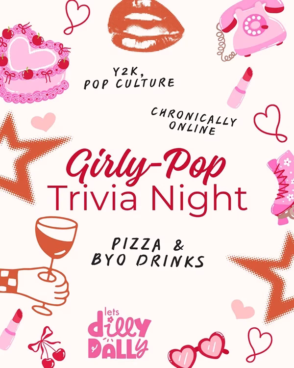 girly pop trivia event poster