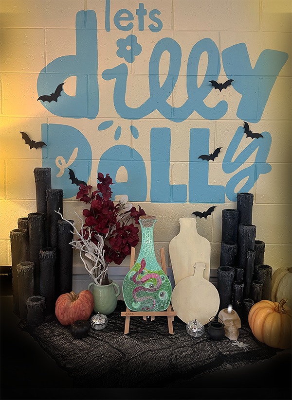 spooky paint n sip poster