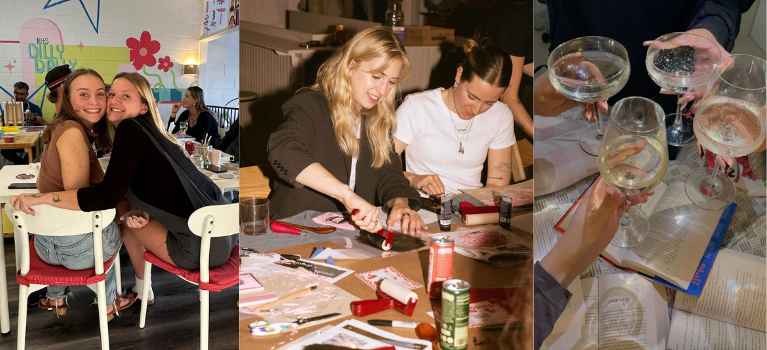 let's dilly dally make & mingle event poster